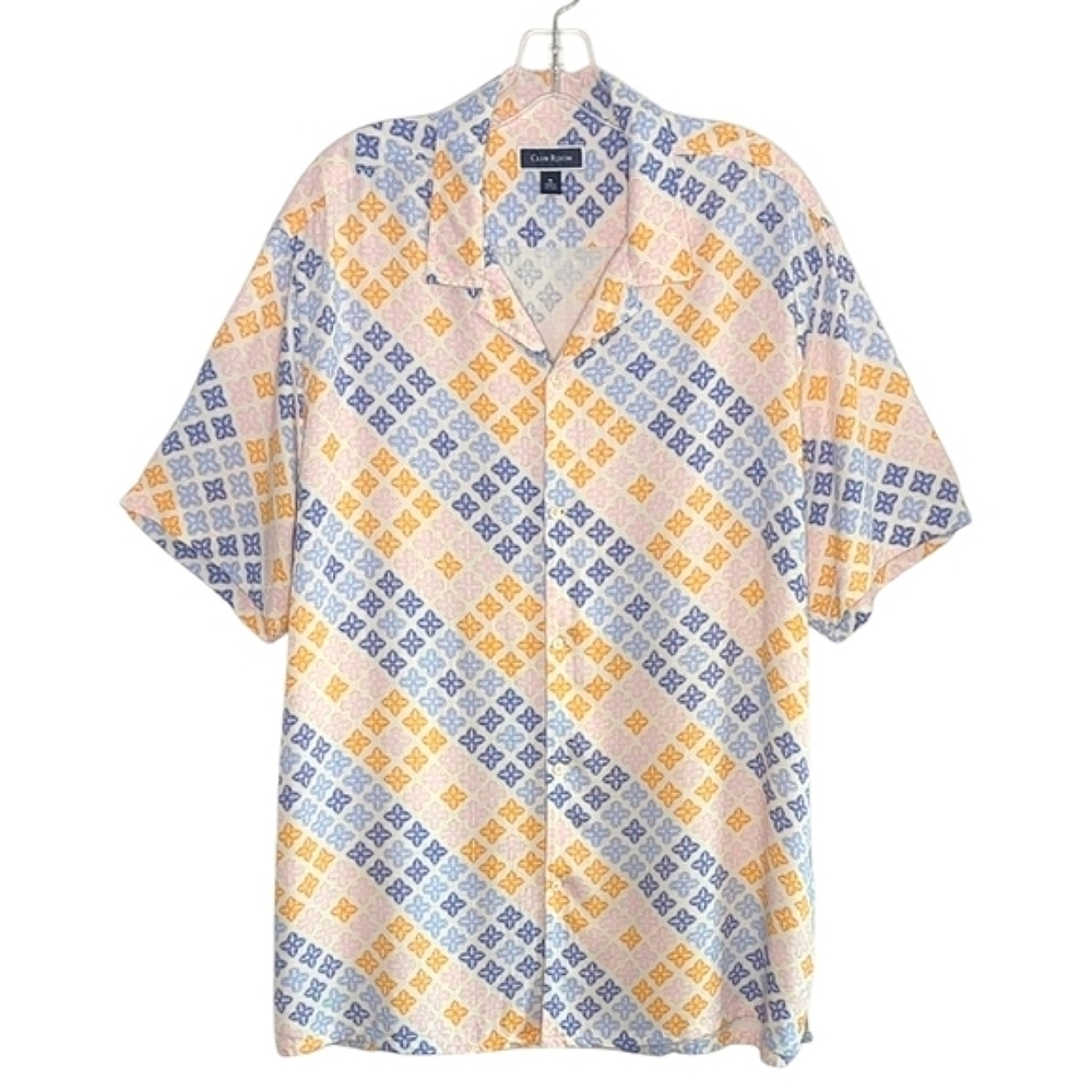 Club Room Colorful Geometric Men's Lightweight Classic Button Down Shirt XL